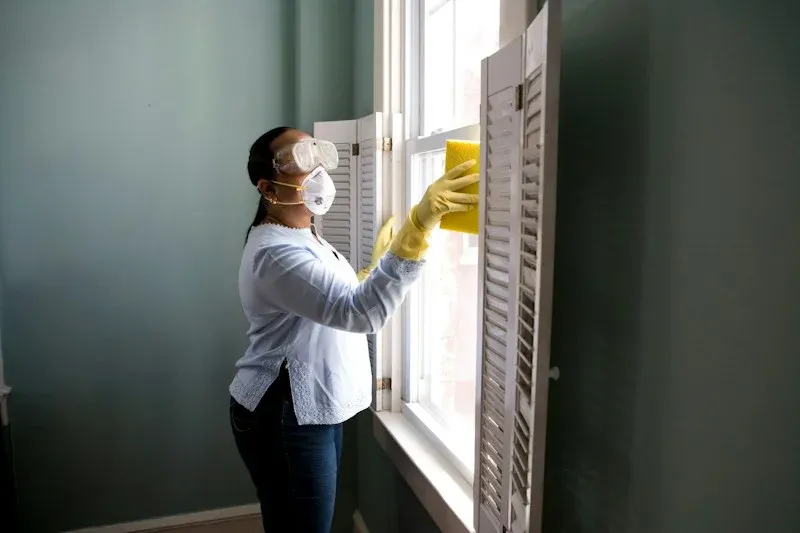 A professional cleaning a home