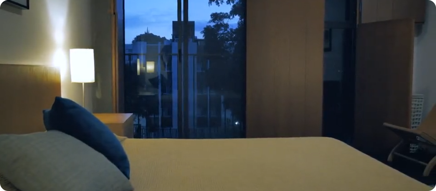 A furnished apartment bedroom