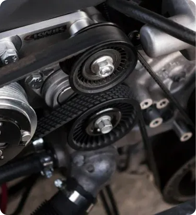 A car engine ready for maintenance