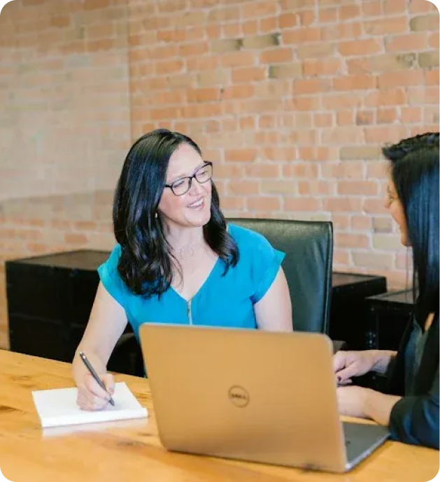 Experts meeting with a client