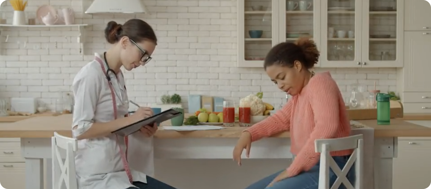 A dietitian consulting with a client
