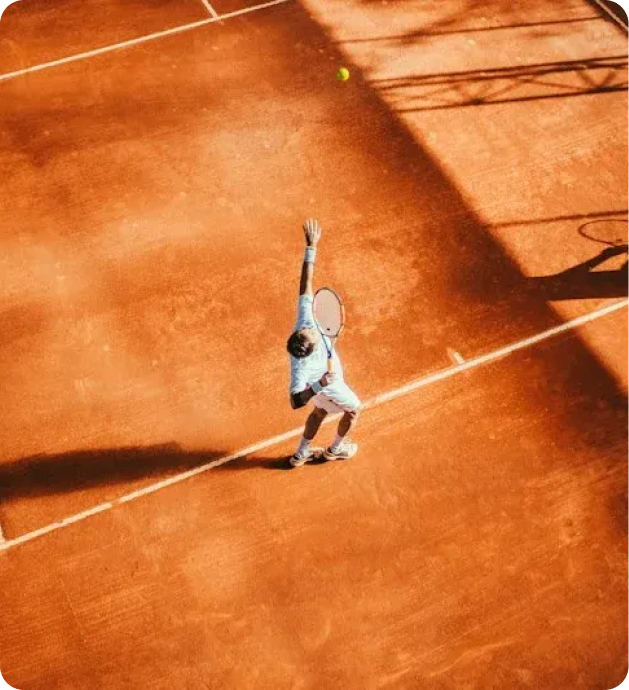 A tennis court ready for players